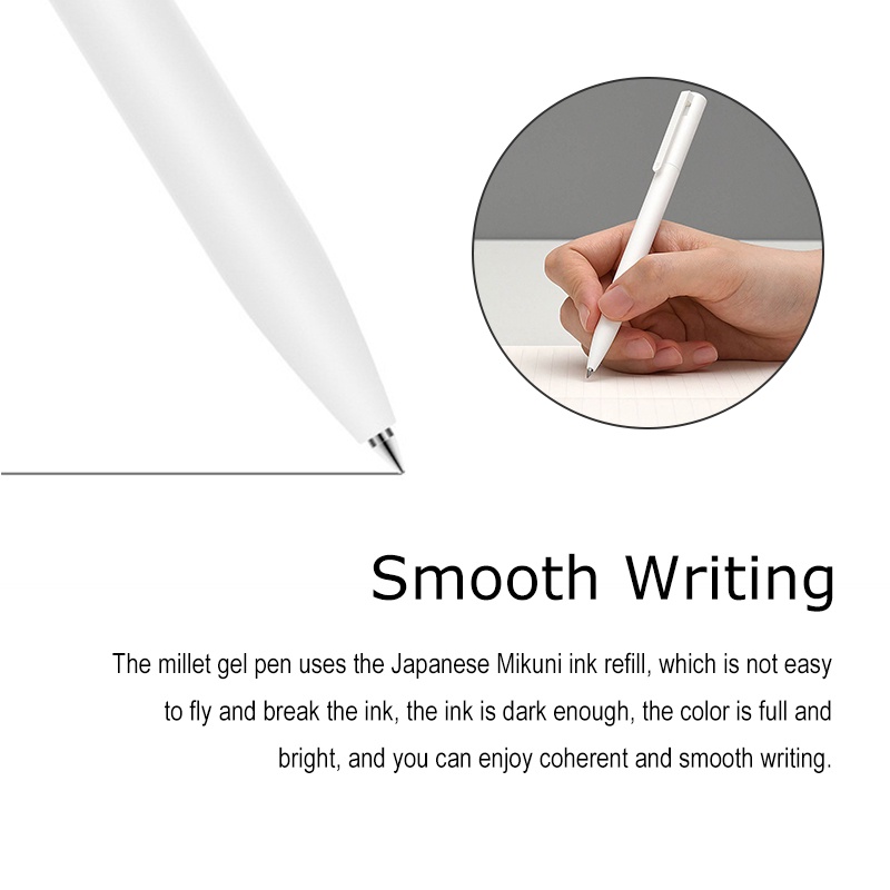 xiaomi-ปากกาหมึกเจล-10แพ็ค-mijia-gel-ink-pen-แบบลูกลื่นแบบกด-หมึกสีดำ-แห้งไว-เขียนลื่น-ขนาดหัวปากกา-0-5mm