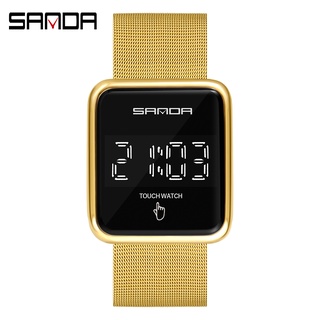 Sanda นาฬิกาข้อมือดิจิทัล หน้าจอสัมผัส LED กันน้ํา เหมาะกับเล่นกีฬากลางแจ้ง แฟชั่นสําหรับผู้ชาย