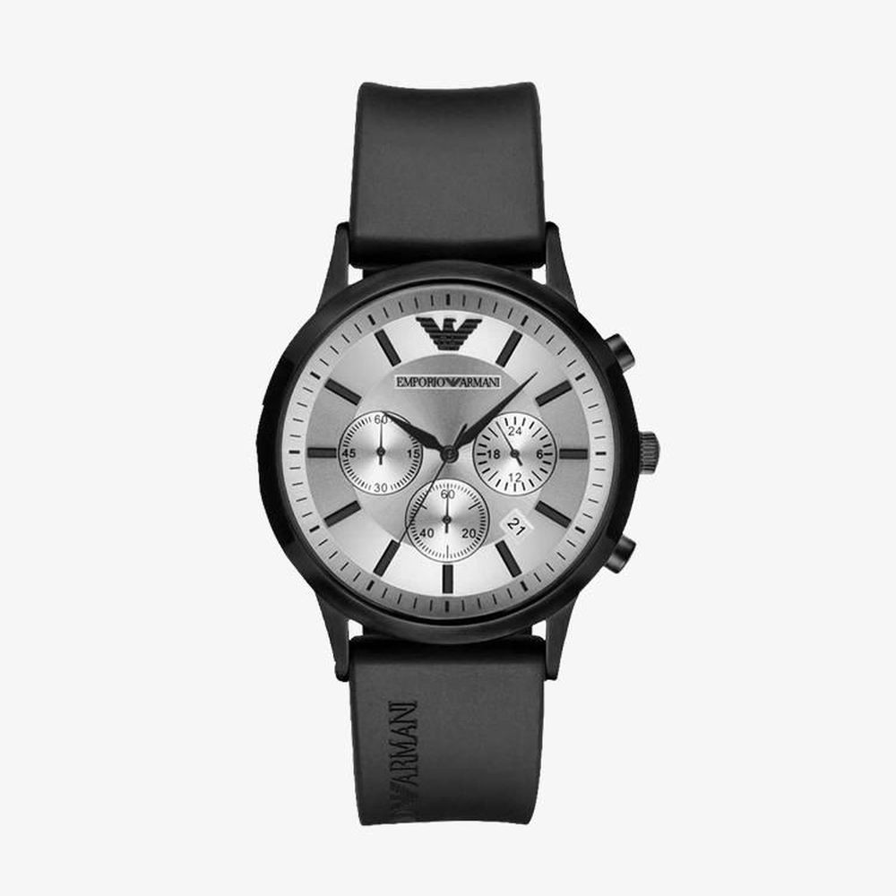 ภาพหน้าปกสินค้าEmporio Armani นาฬิกาข้อมือผู้ชาย Classic Silver Dial Black รุ่น AR11048