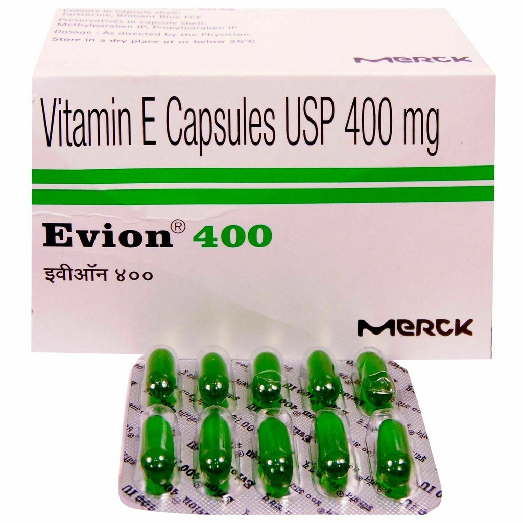 วิตามิน Vitamin E Evion e vitamin Capsule 400 mg For FACE HAIR SKIN