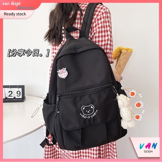 VAN Gogh Schoolbag Womens Korean-Style HarajukuulzzangHigh School and College Student Corduroy Wild Corduroy Backpack C