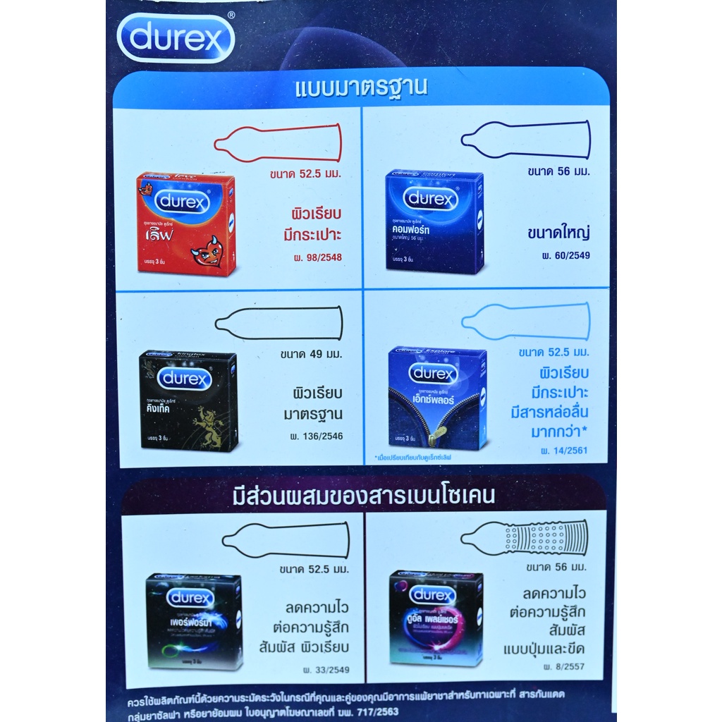 ถุงยางอนามัย-durex-ดูเร็กซ์-รวมทุกรุ่น-สั่งรวมกันได้-ของแท้-รับตรงจากบริษัท