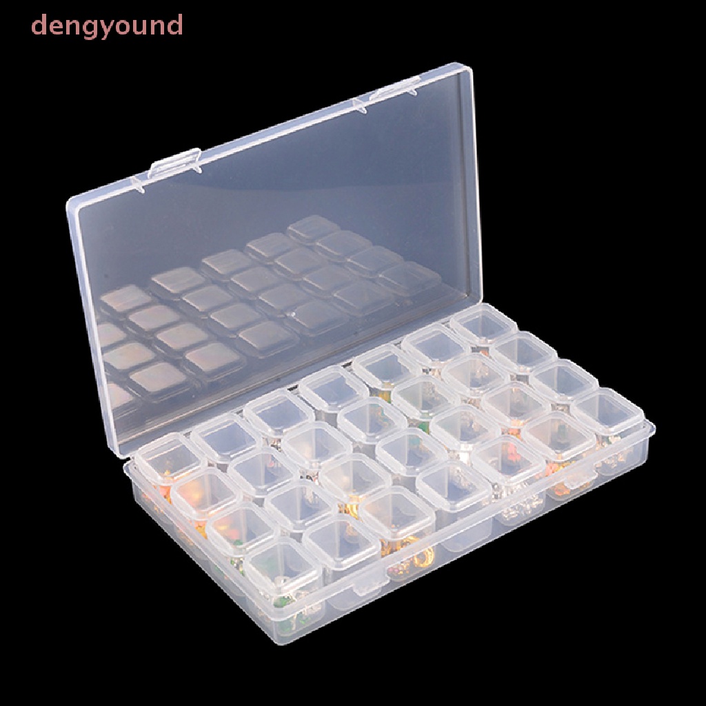 dengyound-กล่องพลาสติก-28-ช่อง-ถอดออกได้-สําหรับเก็บเครื่องประดับ-ลูกปัด-พลอยเทียม-ตกแต่งเล็บ