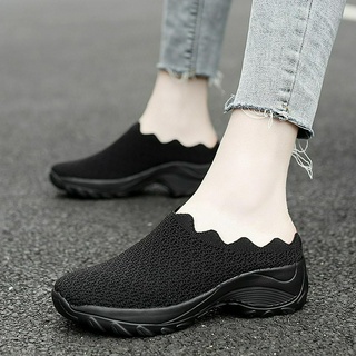 （35-42） รองเท้าแตะ สีดำ สำหรับผู้หญิง สไตล์เกาหลี
