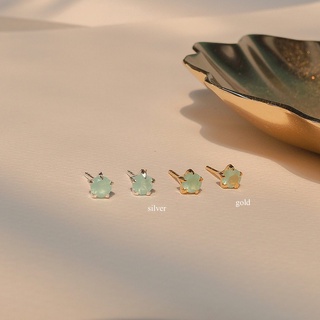 butterfly earrings CZ SissyJewelry // ต่างหูเงินแท้ รุ่น พลอย Light Aquamarine Collection
