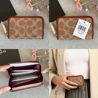 🎀 กระเป๋าใส่เหรียญ Shop C6723 ดำ / C6725 น้ำตาล / 27569 COACH ZIP AROUND COIN CASE