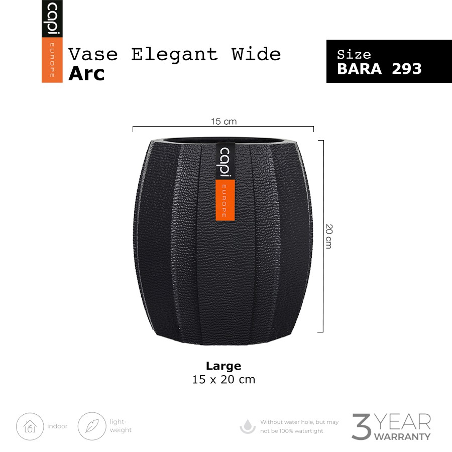 bara-293-vase-elegant-wide-arc-black-size-d-15-x-h-20-cm-กระถางต้นไม้-modern-แบรนด์-capi-europe