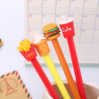 2 ชิ้น น่ารัก สร้างสรรค์ อาหารฟาสต์ฟู้ด แฮมเบอร์เกอร์ โคล่า โรงเรียน สํานักงาน เครื่องเขียน ปากกาเจล หวาน