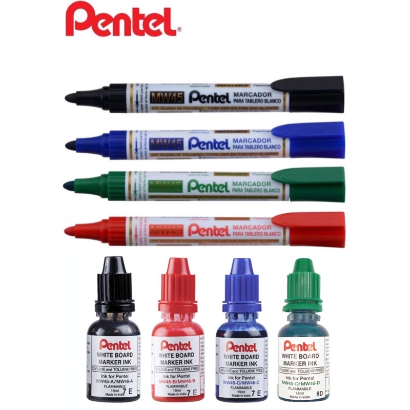 ภาพหน้าปกสินค้าปากกาไวท์บอร์ด / หมึกเติมปากกาไวท์บอร์ด Pentel เพนเทล รุ่น MW45