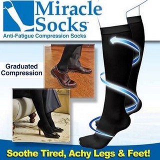 ภาพหน้าปกสินค้าถุงเท้า miracle socks บรรเทาและบำบัดอาหารปวดเมื่อยกล้ามเนื้อ ความอ่อนล้า เส้นเลือดขอด ขา-เท้าบวมโดยเฉพาะระหว่างเดินทาง อ ซึ่งคุณอาจชอบสินค้านี้