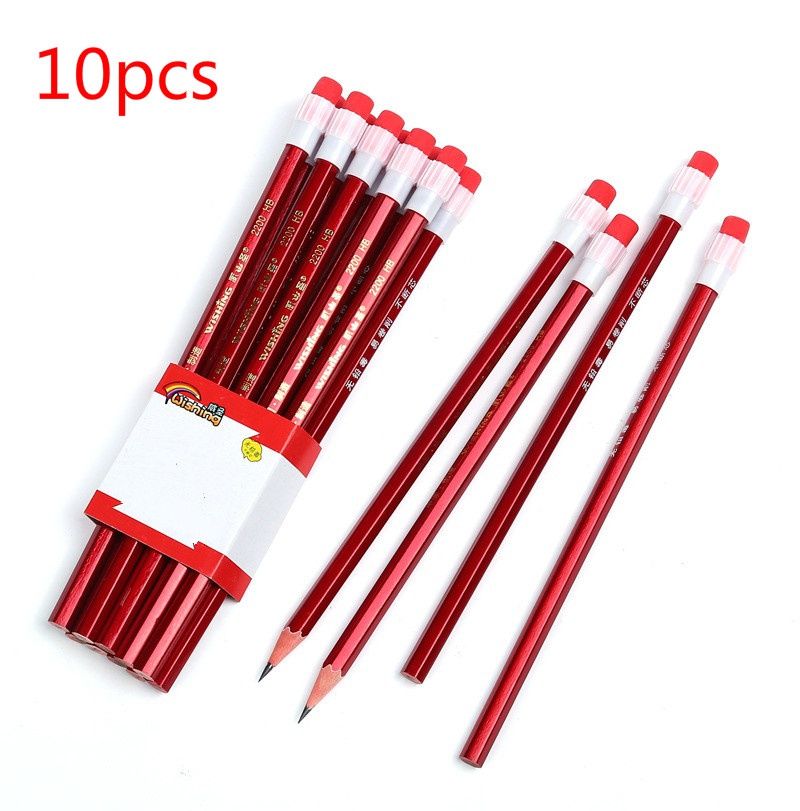 ชุดเครื่องเขียน-ดินสอไม้-hb-สีแดง-สําหรับโรงเรียน-สํานักงาน-จํานวน-10-ชิ้น-ต่อชุด