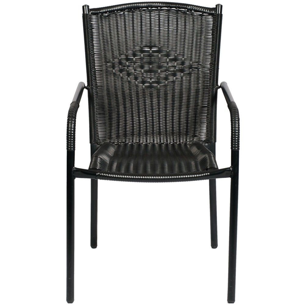 WICKER DARKEN CHAIR BLACK เก้าอี้หวายเทียม DARKEN สีดำ โต๊ะและเก้าอี้