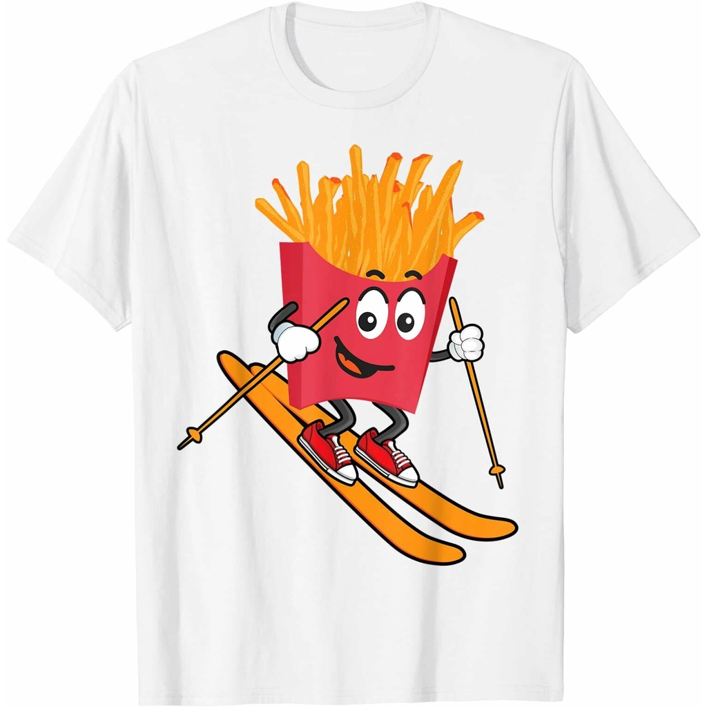 เสื้อยืดคอกลม-พิมพ์ลาย-fries-on-skis-geek-สไตล์ฮิปฮอป-สุดเท่-พรีเมี่ยม-ให้เป็นของขวัญได้สามารถปรับแต่งได้