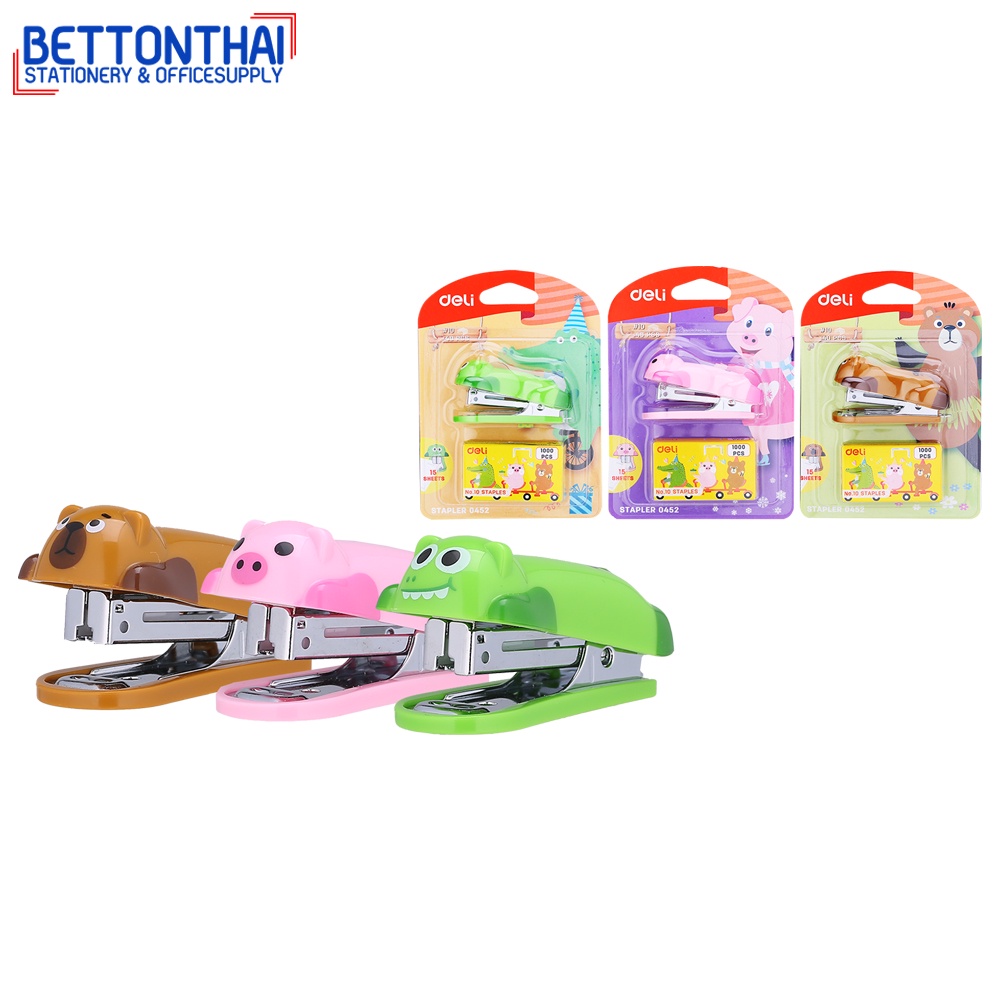 deli-0452-stapler-set-ชุดเครื่องเย็บกระดาษ-12-แผ่น-คละสี-1-คละลาย-1-ชิ้น-ที่เย็บกระดาษแฟนซี-เครื่องเขียน-นักเรียน-school