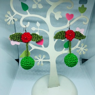 Crochet Lime Earrings