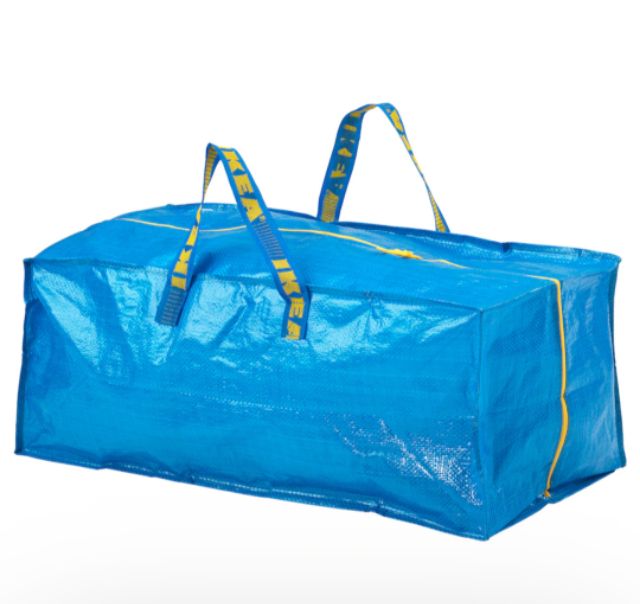 ภาพหน้าปกสินค้าFRAKTAฟรัคต้า กระเป๋าอิเกีย กระเป๋าพลาสติกสีน้ำเงิน ความจุถึง76ลิตร หิ้วได้สะพายแบบแบคแพ็คได้ จากร้าน lukkhana1999 บน Shopee