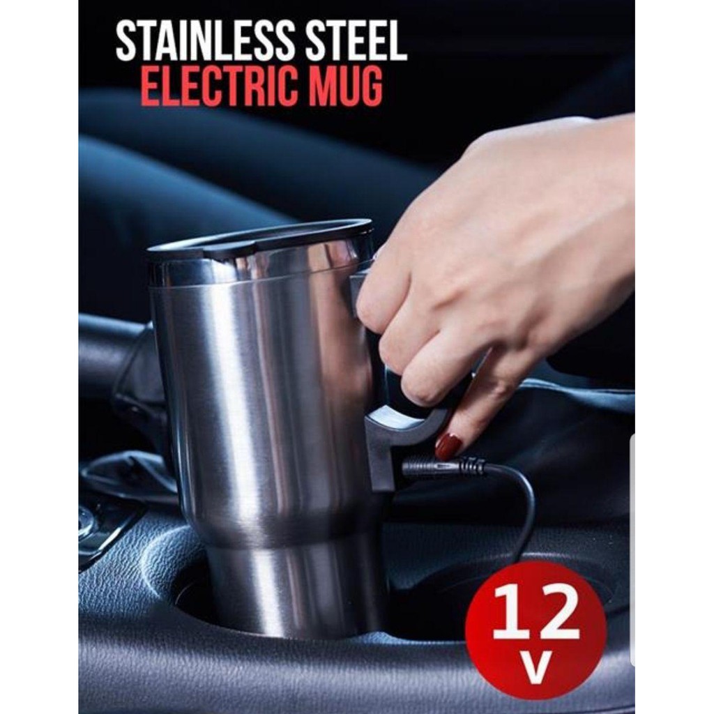 heated-travel-mug-แก้วเก็บความร้อนพร้อมอุ่นเครื่องดื่มในรถยนต์