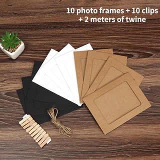อัลบั้มรูปภาพ 6 นิ้ว พร้อมเชือกป่านกระดาษคราฟท์ สําหรับแขวนตกแต่งผนัง 10 ชิ้น ต่อแพ็ค