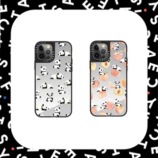 Casetify Peach Panda Mirror Soft Silicone Case Cover For iPhone 11 12 13 14 Plus Pro Max Casing