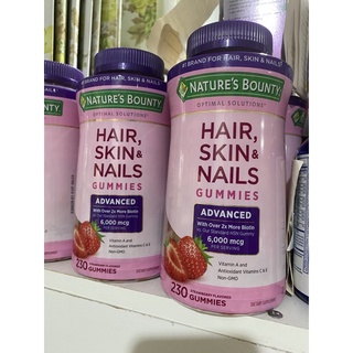 ไบโอติน เยลลี่ Nature’s Bounty, Optimal Solutions, Hair, Skin &amp; Nails Gummies