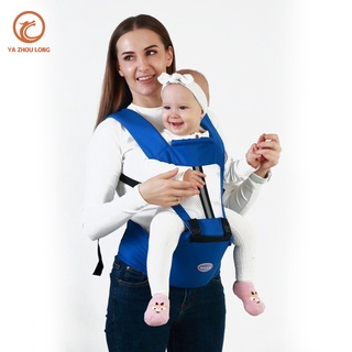 YA ZHOU LONG ที่นั่งคาดเอวสำหรับเด็กทารก,กระเป๋าอุ้มเด็กอเนกประสงค์ระบายอากาศได้ดีกระเป๋าเป้อุ้มเด็กไหล่สองชั้นด้านหน้า