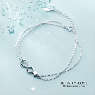 s925 Infinity love bracelet สร้อยข้อมือเงินแท้ รักไม่มีที่สิ้นสุด ใส่สบาย เป็นมิตรกับผิว