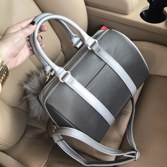 keep-grey-two-tone-leather-pillow-bag-ส่งฟรีems