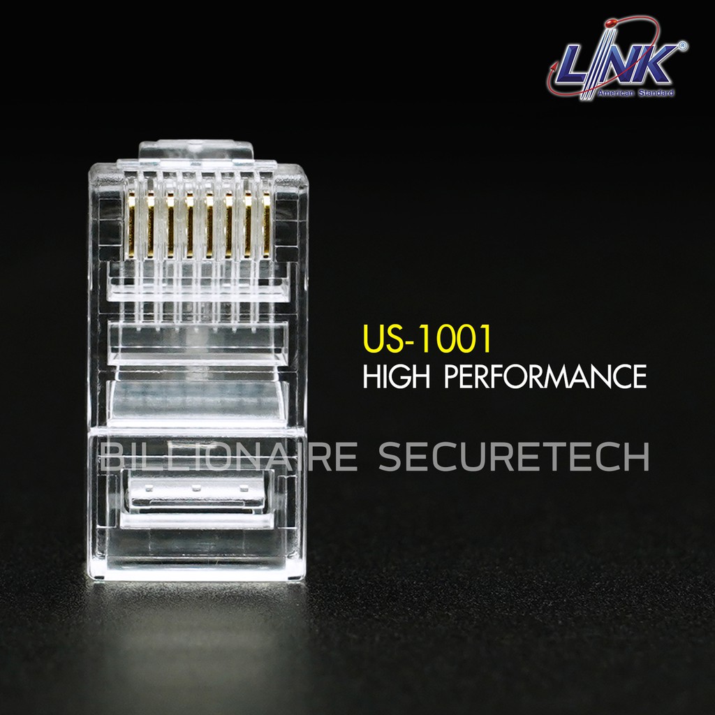 ภาพสินค้าLINK US-1001 CAT5E RJ45 Plug, Unshield (10 Each/Pkg) จากร้าน billionaire_securetech บน Shopee ภาพที่ 2