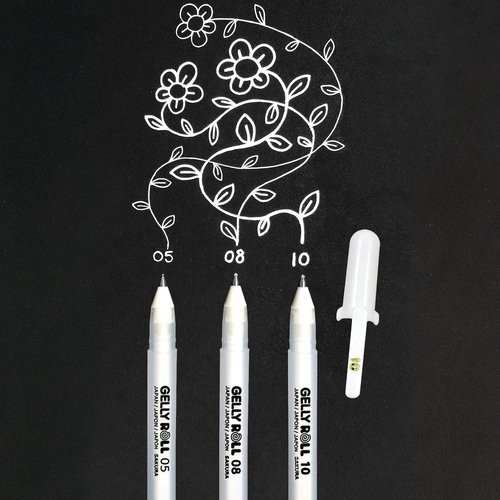 ภาพหน้าปกสินค้าSakura Gelly Roll Classic white pen ปากกาหมึกสีขาว สำหรับเขียนบนกระดาษ
