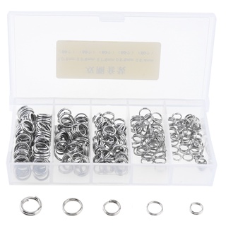 Weihe 250 ชิ้น สเตนเลส ตกปลา แยก แหวน ตะขอ เชื่อมต่อ เหยื่อ อุปกรณ์เสริม พร้อมกล่อง