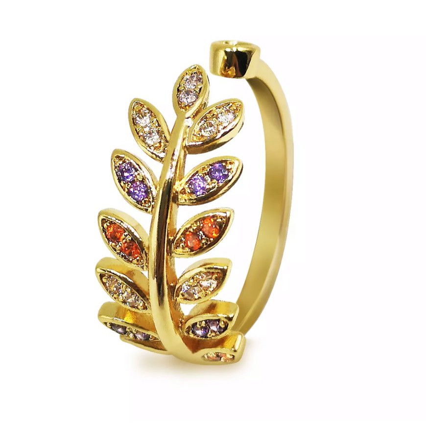 ภาพหน้าปกสินค้าแหวนใบมะกอกของแท้ที่นี่ปลุกเสก(R04) แหวนผู้หญิง แหวยสวย แหวน แหวนนำโชคเสิมความรักชุบทองฝังเพชร CZแหวนของขวัญ แหวนฟรีไซส์ จากร้าน boonmishoping3_. บน Shopee