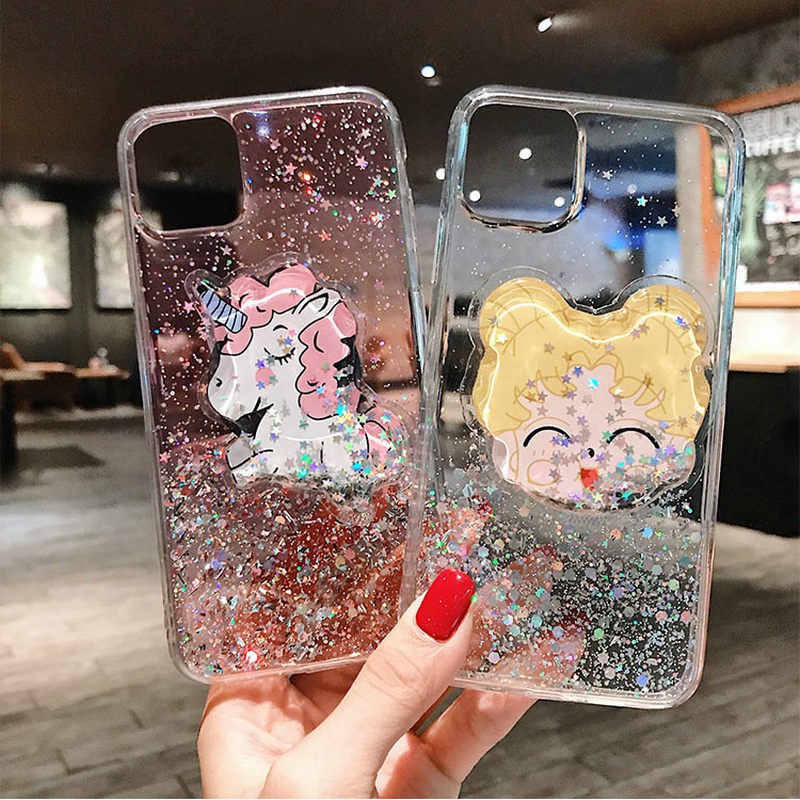 เคส-popsocket-case-liquid-flowing-sand-cute-pattern-foldable-for-connecting-your-phone-flowing-liquid