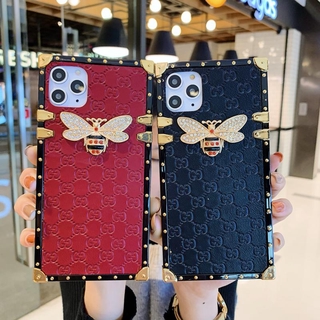 Samsung Galaxy A20S M20 M30 A10S A30 M31 A40 A60 S20FE A9 2018 Shockproof Tide Brand Leather Bee Square Phone Case
