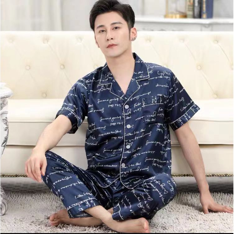 ภาพสินค้าชุดนอนแฟชั่นเกาหลีชุดนอนผ้าซาตินของผู้ชาย สีล้วนเเละพิมลาย รุ่น2813 จากร้าน sunnyshop521 บน Shopee ภาพที่ 8