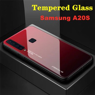[ส่งจากไทย] Case Samsung Galaxy  A20s เคสกระจกสองสี เคสกันกระแทก ขอบนิ่ม เคสกระจกไล่สี สินค้าใหม่