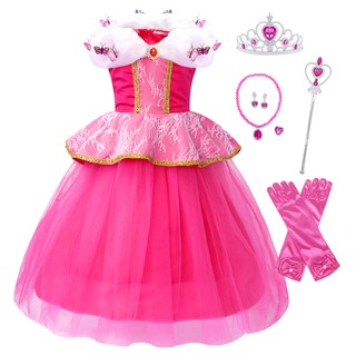 Aurora Princess For Girls Costume Cosplay Fancy Dress Up Holiday For Kids Birthday Party Dance Gown Dresses