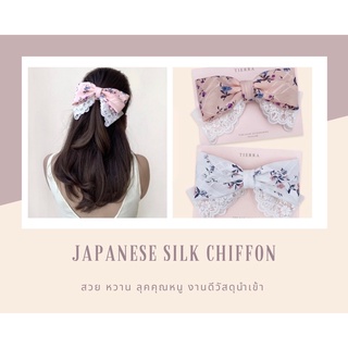 silk chiffon โบว์ติดผม