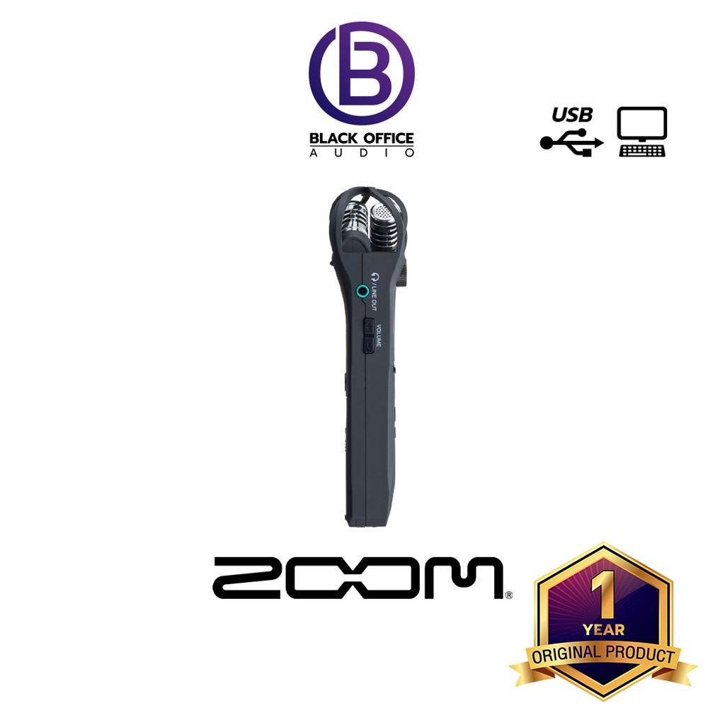 zoom-h1n-เครื่องบันทึกเสียงพกพา-อัดเสียง-ถ่ายทำวีดีโอ-ไมค์ติดกล้อง-usb-audio-interface-blackofficeaudio