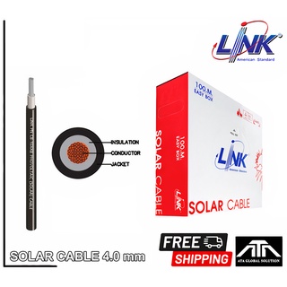 สายโซล่า LINK Solar PV Cable 4.0 mm. TUV มี 2 สี ดำ แดง