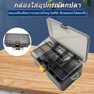 ภาพหน้าปกสินค้า[ขนาดใหญ่] บล็อกที่ถอดออกได้ Double Layer กล่องเครื่องมือกล่องเก็บของล่อกล่องเหยื่อกล่องอุปกรณ์เสริมกล่องความจุขนาดใหญ่กล่องใส่อุปกรณ์ตกปลา COD ที่เกี่ยวข้อง