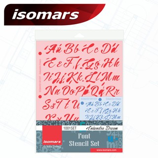 ISOMARS แผ่นเพลทอักษร (Font StenSet Enisendra) 1 ชุด