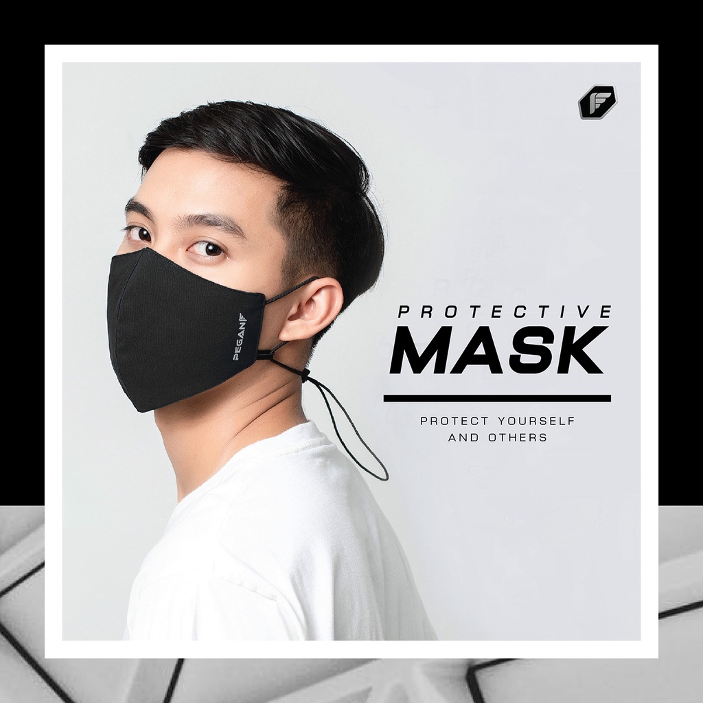 ภาพหน้าปกสินค้าPEGAN PROTECTIVE MASK หน้ากากผ้า สายปรับได้ หนา 3 ชั้น จากร้าน pegan_sport บน Shopee