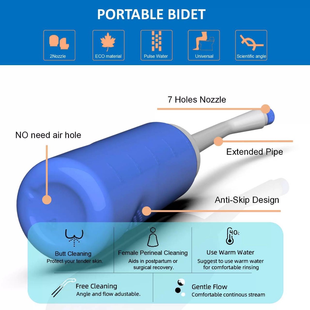 ที่ฉีดชำระแบบพกพา-1กระบอก2หัวฉีด-ความจุ500ml-portable-bidet-ขวดน้ำพร้อมหัวฉีดก้น-ที่ฉีดตูดใช้ได้ทั้งเด็กและผู้ใหญ่