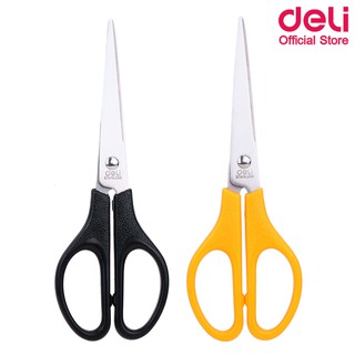 Deli 0603 Scissors กรรไกรสแตนเลส ขนาด 170 MM (คละสี 1 ชิ้น) กรรไกร กรรไกรตัดกระดาษ อุปกรณ์สำนักงาน กรรไกรอเนกประสงค์