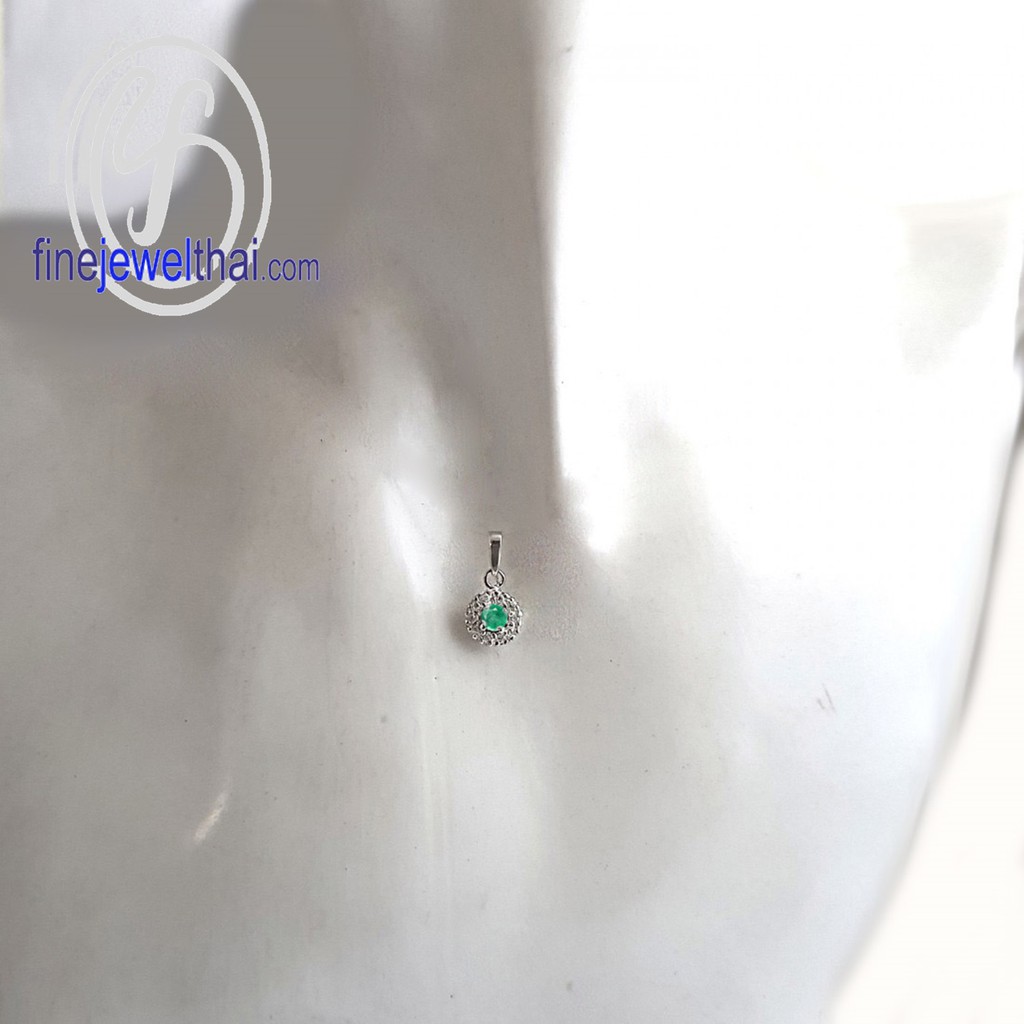 finejewelthai-จี้มรกต-มรกต-จี้พลอย-พลอยประจำเดือนเกิด-emerald-pendant-birthstone-p1081em00e