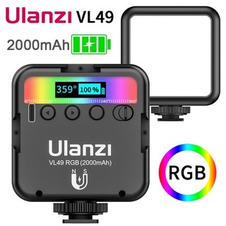 ULANZI VL49  Mini RGB Light Rechargable ไฟติดหัวกล้อง แบบ RGB มาพร้อมแบตเตอรี่ในตัว