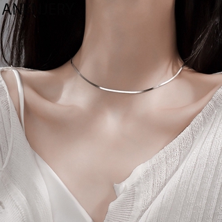 Fq เครื่องประดับสร้อยคอโซ่สีเงินสําหรับผู้ชายผู้หญิง