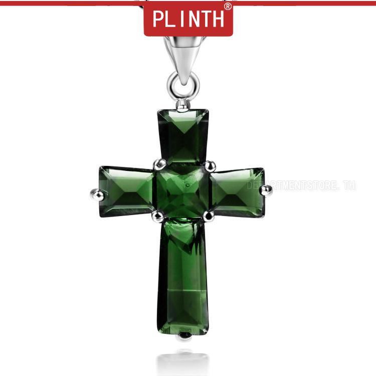 plinth-จี้เงินแท้-925-รูปไม้กางเขน-ประดับมรกต-เพชร-หรูหรา-1412