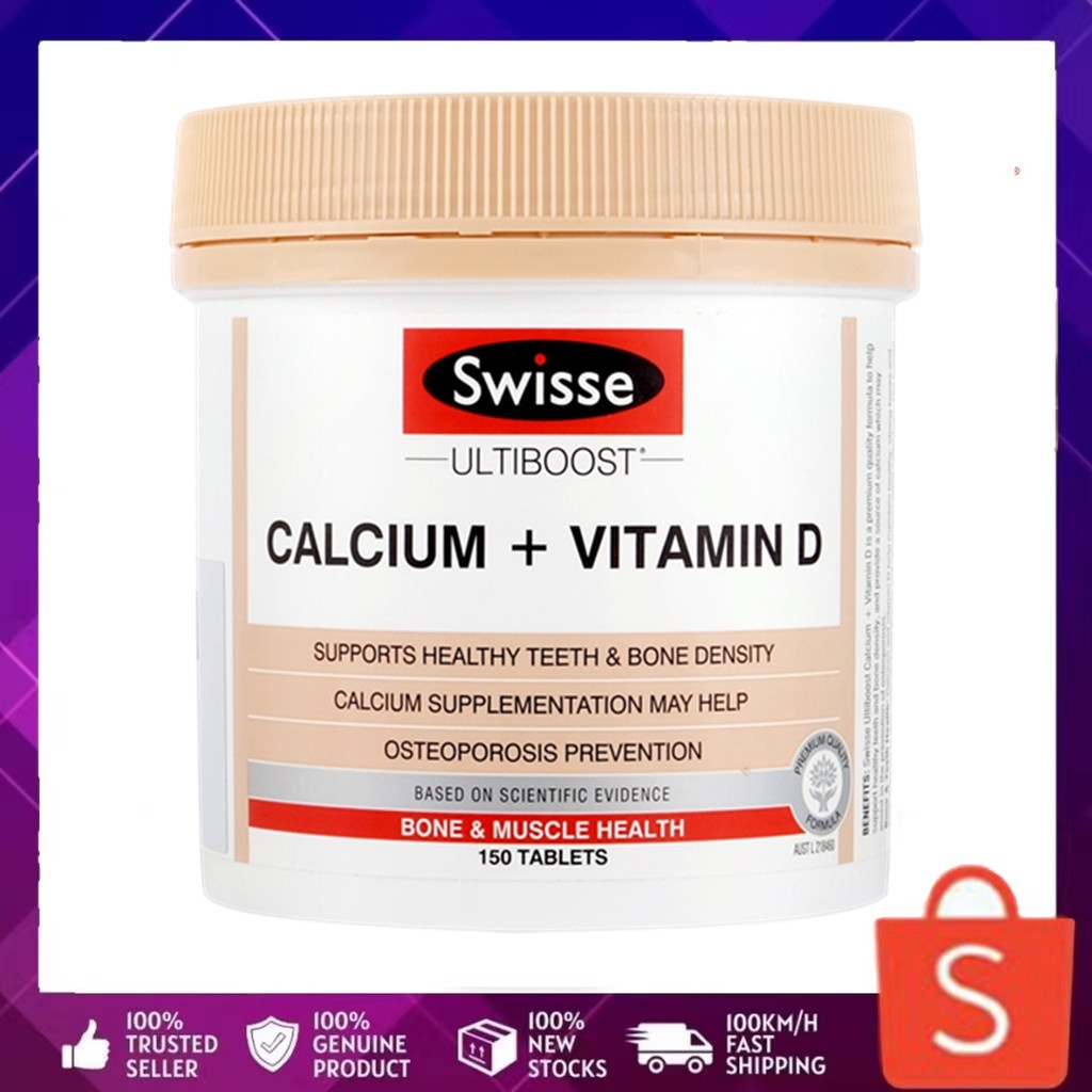 ภาพหน้าปกสินค้าSwisse Ultiboost Calcium + Vitamin D 150 Tablets แคลเซียม+วิตามินดี บำรุงกระดูกและฟัน