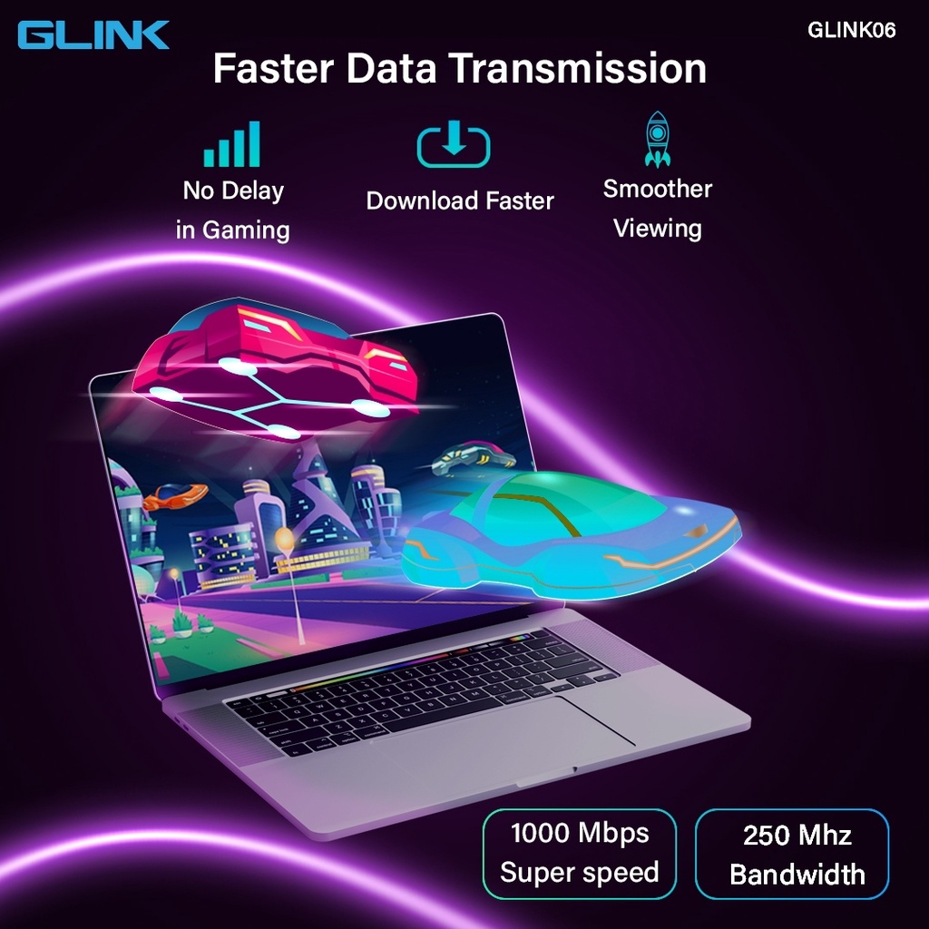 ภาพสินค้าGlink สายแลน Cat6 (ภายใน) สายสำเร็จ Gigabit 1000M UTP Cable 2/3/5/10/20 เมตร รุ่น GLINK06 จากร้าน glink_officialshop บน Shopee ภาพที่ 4